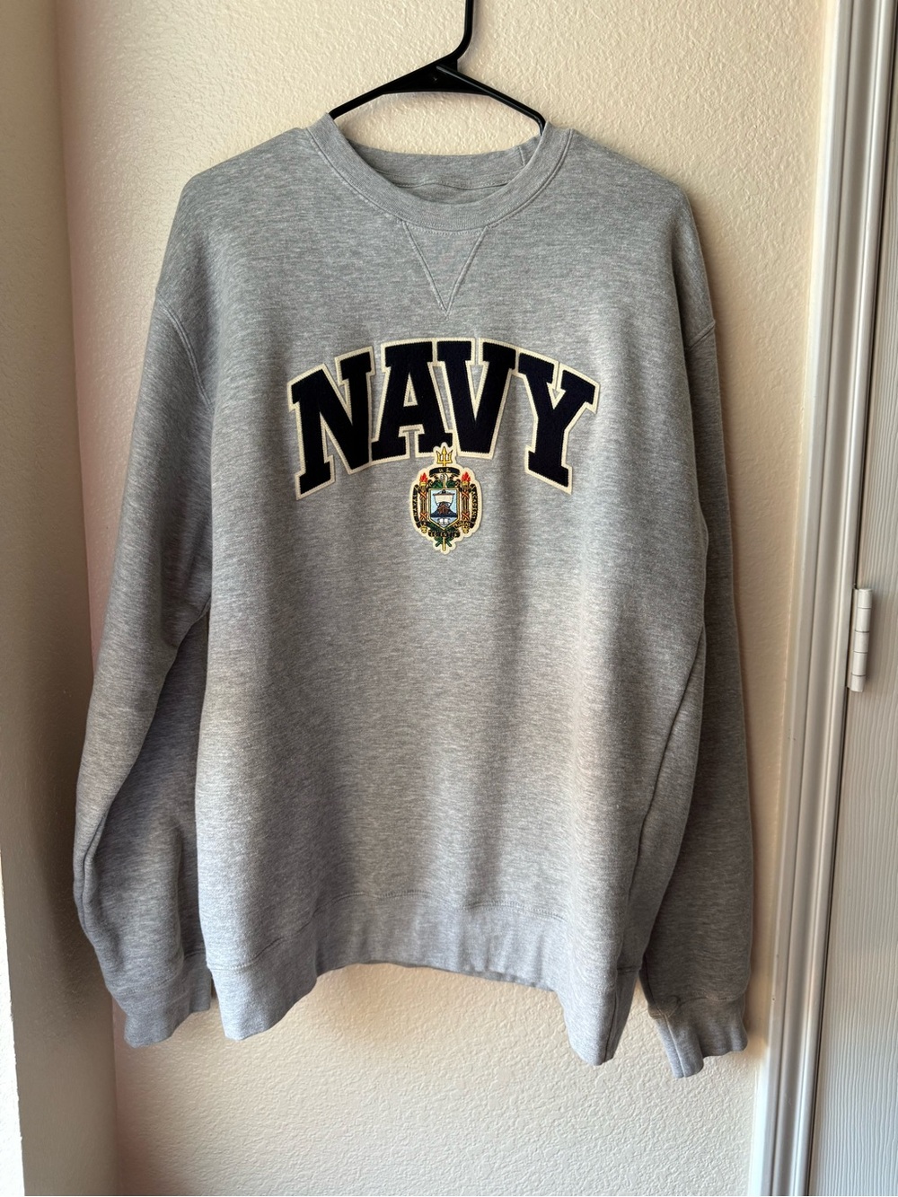 Gear For Sports Grey NAVY Crewneck Sweatshirt with Navy Lettering